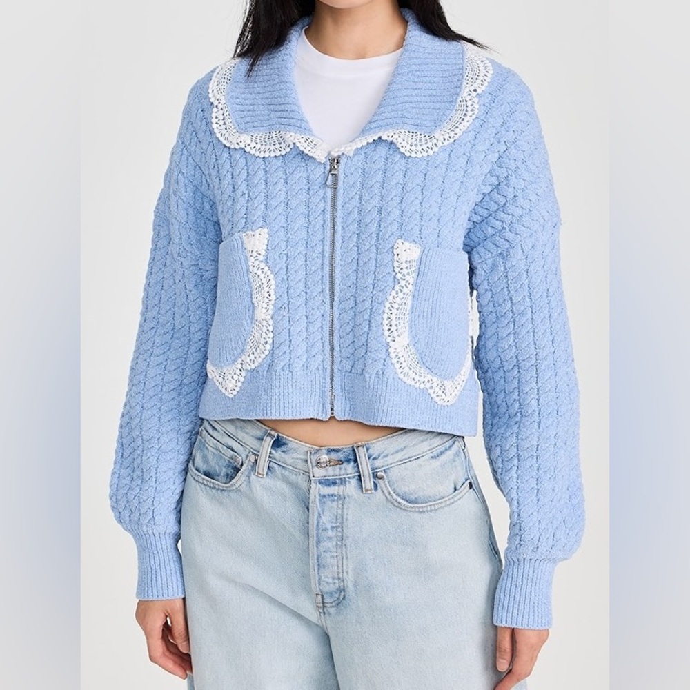 For Love & Lemons Tierra Knit Jacket, XS